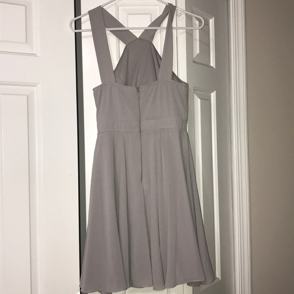 Lulu’s Grey Formal Skater Dress - Picture 2 of 3